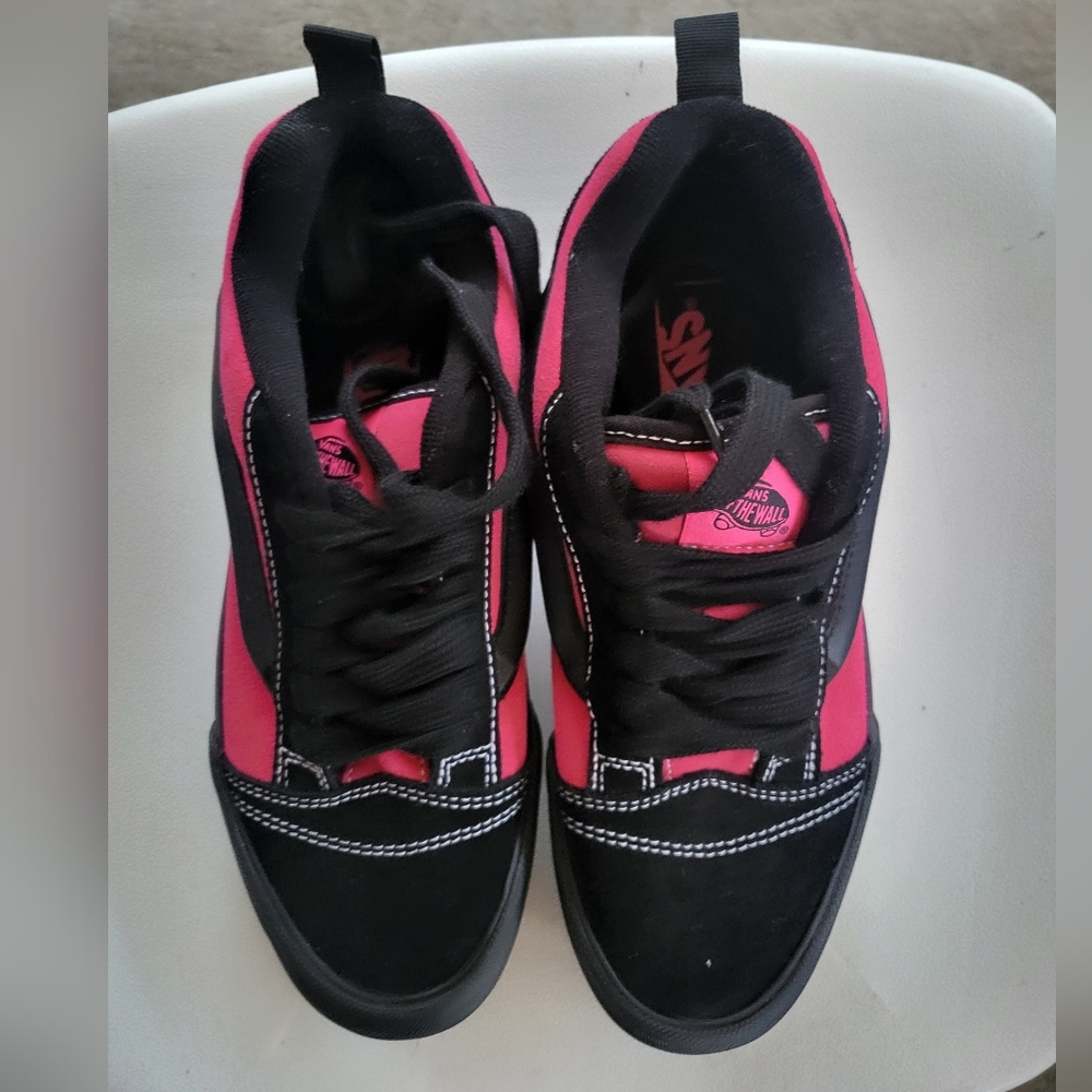 Vans Women's Bold Black and Pink Sneakers - Picture 3 of 11